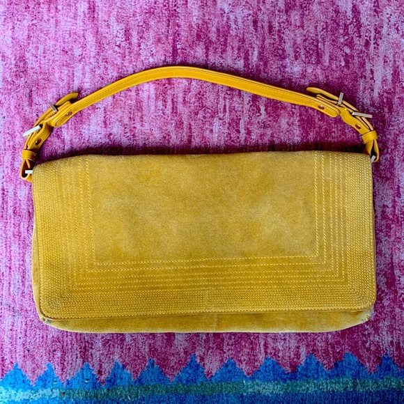 Cole Haan Handbags - Cole Haan Mustard Yellow Suede Slouchy Handbag